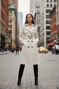BELGRAVIA IVORY TRENCH LOOK COAT