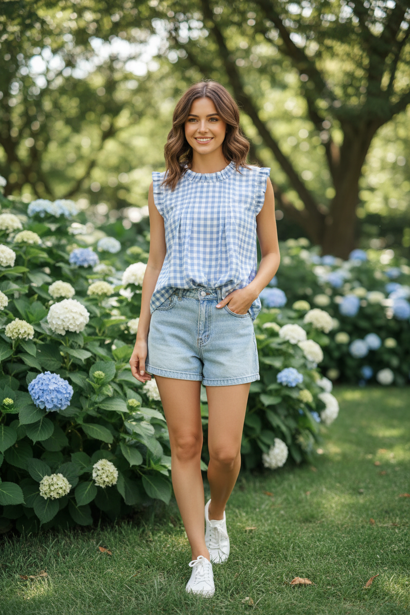 KENSINGTON BLUE STRIPE TOP