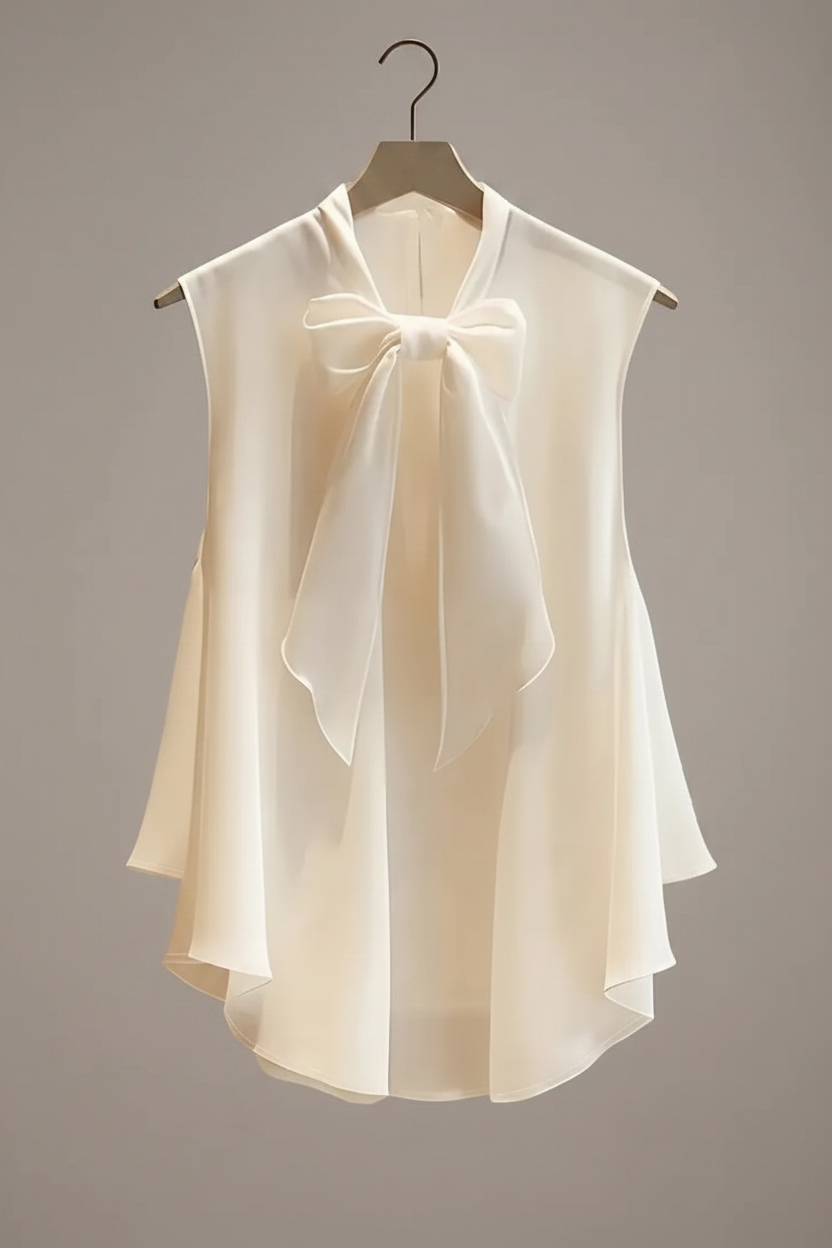 CELESTE WHITE SILK TOP