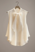 CELESTE WHITE SILK TOP