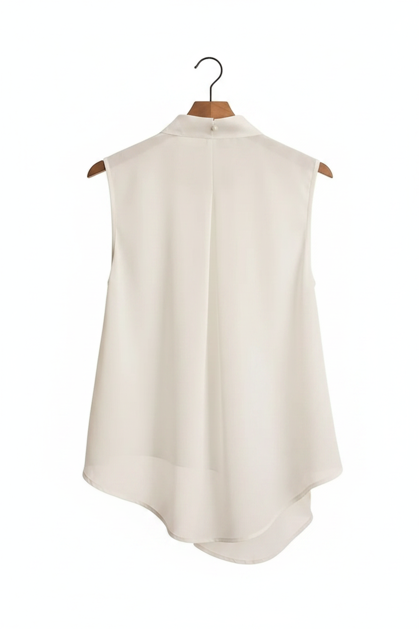 CELESTE WHITE SILK TOP