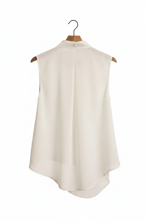 CELESTE WHITE SILK TOP